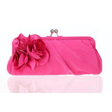 3D Flower Silk Evening Bag Bridal Wedding Purse Party Clutch