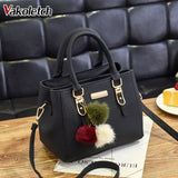 Women's Sequined Crossbody Shoulder Bag with Hairball Ornaments