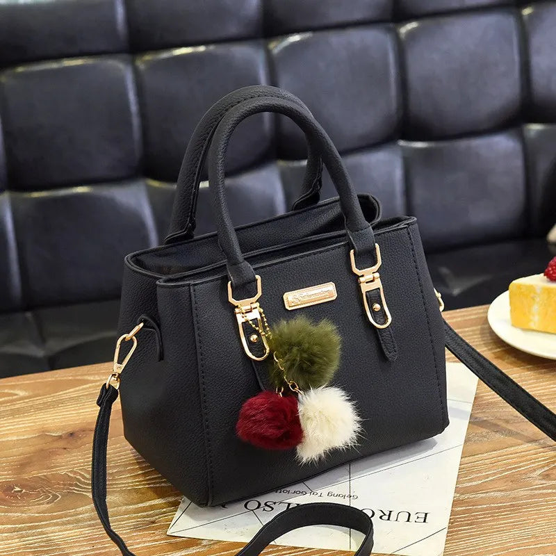 Women's Sequined Crossbody Shoulder Bag with Hairball Ornaments