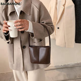 Vintage Mini Leather Tote Bags Winter Handbag Lady Trending Travel Shoulder Purs