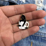 Ghost Cats Enamel Pins Kitten in Mug Cup Brooches Girls Jewelry
