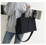 Cotton Women's Canvas Shoulder Bag Large Capacity Foldable Reusable Shopping Bag
