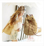 Woman Crochet Shoulder Bag Rattan Straw Beach Hollow Out Bag