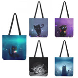 Cartoon Cat Print Tote Bag High Double Sided Printing