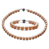 Small Pink Freshwater Pearl Necklace Bracelet Set