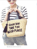 Tassel Beach Purse Casual Tote Straw Bag Female Messenger Bag