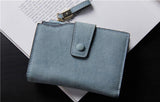 Women's Short Frosted Stripe Buckle Small Change Wallet