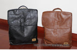 Vintage PU Leather Backpack Student School Bag