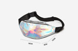 Silver Holographic PVC Laser Women Waist Pack Shining Fanny Pack Mobile Purse