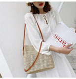 Knitted Straw Bag Crossbody Shoulder Handbags for Women Messenger Bucket Bags