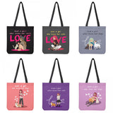 Girl & Her Pet Large Tote Bag Outdoor Travel Backpack
