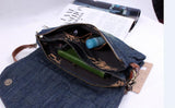 Vintage Leather Flower Denim Jeans Shoulder Bags Girls Handbags Crossbody Bag