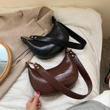 Stone Pattern Retro PU Leather Crossbody Bags for Women Small Shoulder Bag