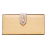 Women's Long Wallet with Contrast Check Zipper