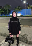 Patent Leather Women Fitness Shoulder Bag Letter Print Ladies Tote Handbags
