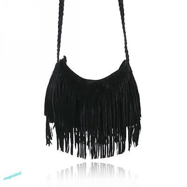 Hot Women Tassel Shoulder Bag Cross Body Suede Fringe Messenger Handbag