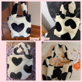 Soft Plush Women's Shoulder Bag - Faux Fur Tote Bag