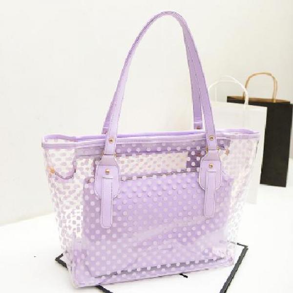 Clear PVC Beach Shoulder Bag Transparent Jelly Crossbody Sac Waterproof Candy