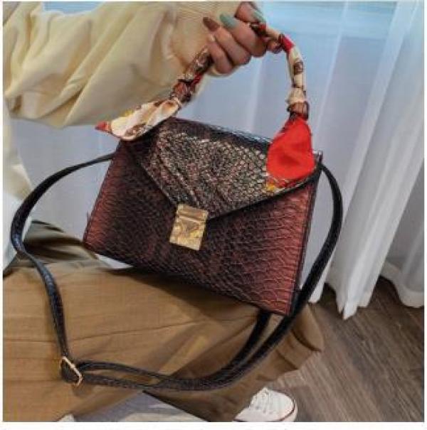 Women's Shoulder Bag PU Leather Small Square Bag Snake Pattern Handbag
