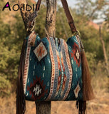 Boho Style Woman Retro Quilted Crossbody Bag