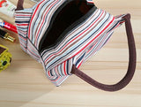Women's Stripe Handbags Oxford Cloth Lunch Bags Multi-function Mother Bags
