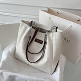 Large Capacity PU Leather Single Shoulder Bag Women Retro Tote