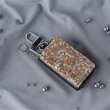 Diamond Women Car Key Bag PU Leather Keychain Car Key Case for Female