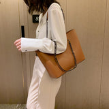 PU Leather Shoulder Bag For Women Chain High Capacity Handbags