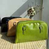 Large Capacity Green Tote Bag PU Leather Female Purse Handbag