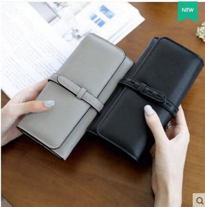 Women's Three-fold Wallet with Drawband Closure