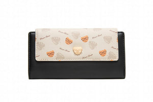 Purity Wallet Women's Long Wallet PU Bear Buckle Zipper Handbag