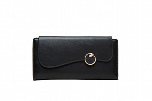 Women's Large Capacity Long Wallet Two Fold Buckle Wallet