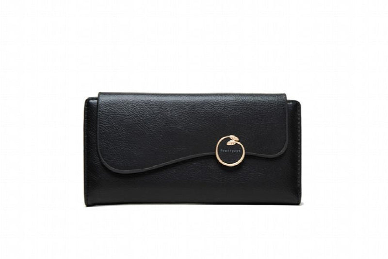 Women's Large Capacity Long Wallet Two Fold Buckle Wallet