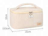 Women's Leather Travel Toiletry Case Bag Ice Cream Organizer Box