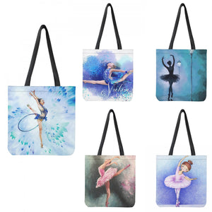 Ballerina Girl Print Shopping Bag Shoulder Bag Girls Gift