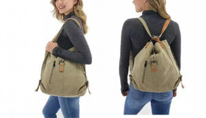 Winter Canvas Women Shoulder Bags Large Capacity Backpacks for School Travel