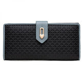 Women's Long Wallet with Contrast Check Zipper