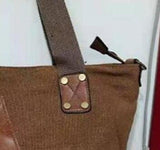 Women Canvas Printed Leather Handbags Casual Shoulder Cross Body Bags
