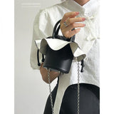 Y2K Style Pleated Mini Lipstick Bucket Bag