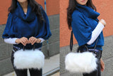 Temperament Lady Bag Durable PU Leather Faux Fur Handbag