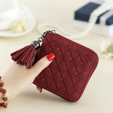 Women's Hand-woven Zipper Short Wallet