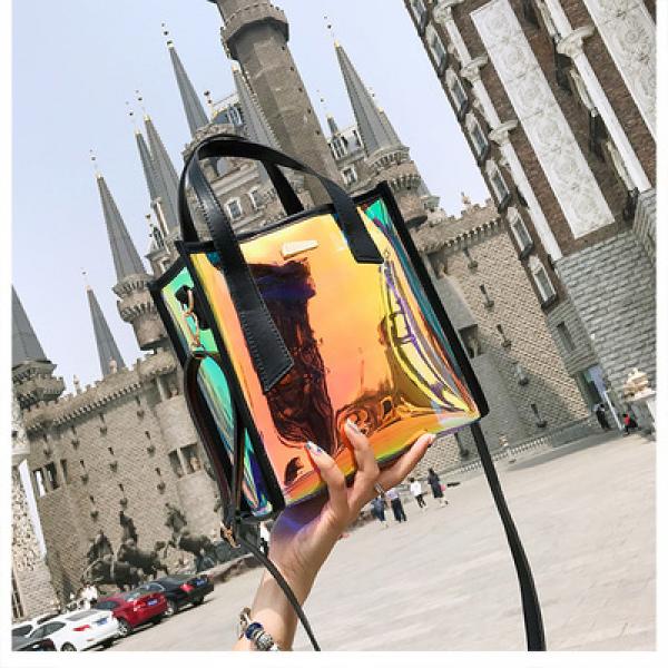 Laser Steamed Buns Handbag Jelly Shoulder Messenger Bag