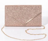 Sequin Evening Clutch Metal Chain Women Shoulder Bag