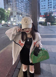 Patent Leather Women Fitness Shoulder Bag Letter Print Ladies Tote Handbags