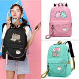 Unicorn Cat USB Port Backpack School Bags for Boys Girls