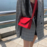 Red Happy Tofu Shoulder Bag Mini Square Chain Small Bag