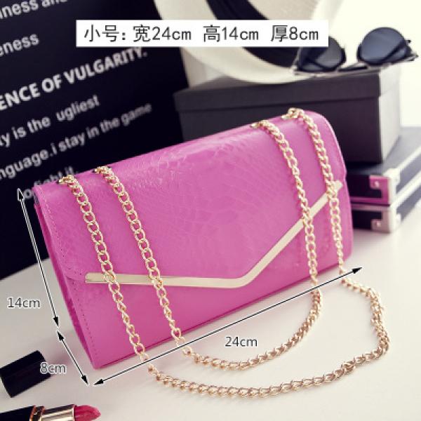 Hot Women Handbag Small V-Shape Chain Vintage Messenger Lady Shoulder Bag