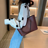PU Leather Shoulder Bag For Women Chain High Capacity Handbags