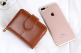 Women Oil Wax Leather Wallet Short Wallet Small Card Package Retro Wallet