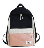 LENLEI Canvas Patchwork Backpack School Laptop Bag for Teenagers Girls